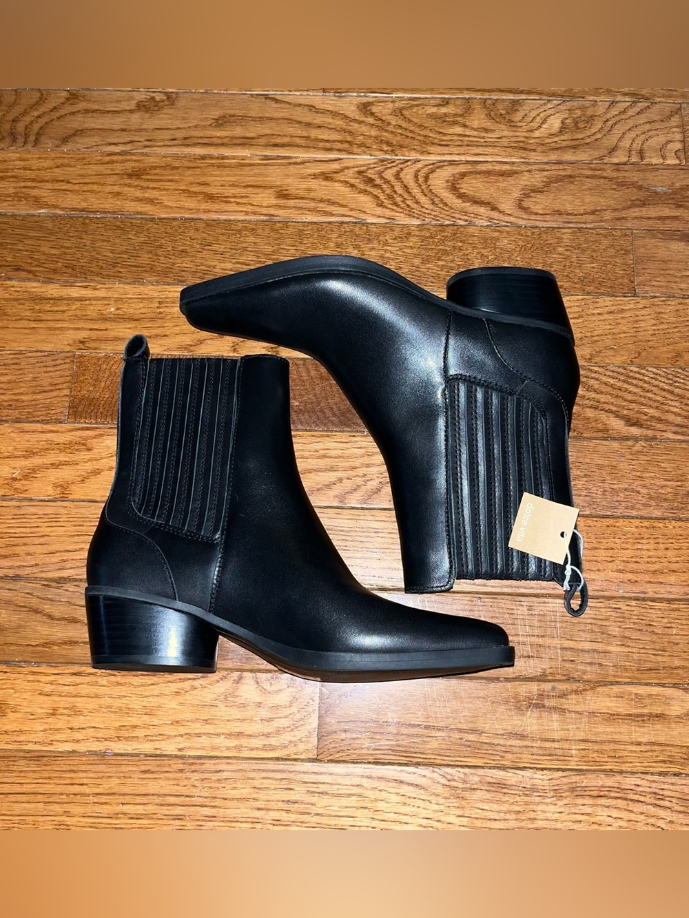 Dolce Vita Faint H20 Waterproof Chelsea Boot Dark Black Leather H20 Women’s 8.5 - Picture 6 of 13